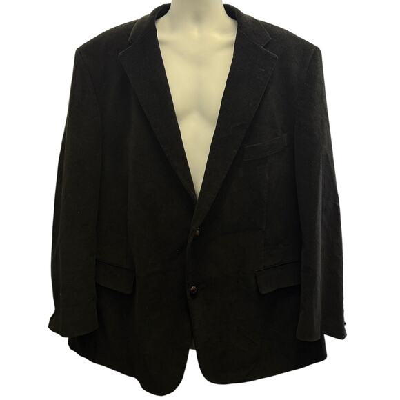 Dillard's Other - Oak Creek Men's Sport Coat Blazer 48L 2-Button Black Corduroy Textured Dillards